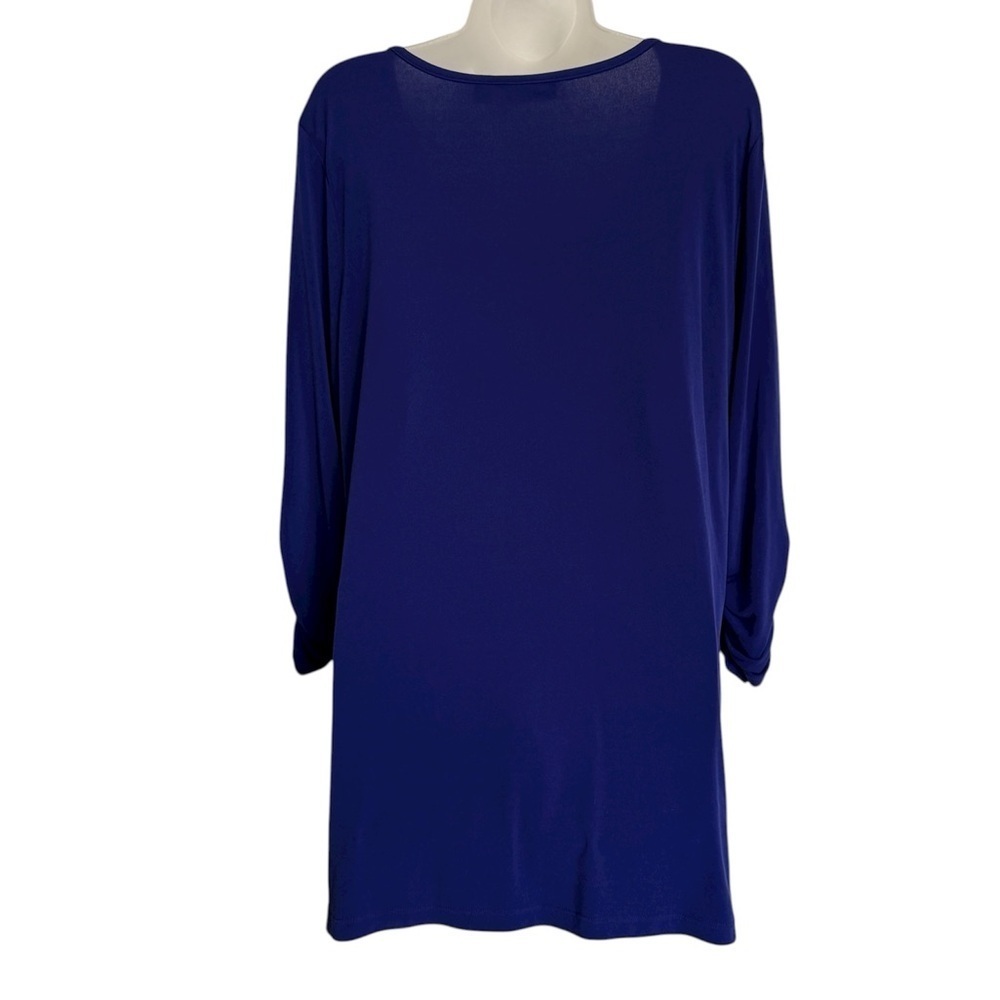 Susan Graver Liquid Knit Tunic Top Vibrant Blue Size Medium - Picture 2 of 7